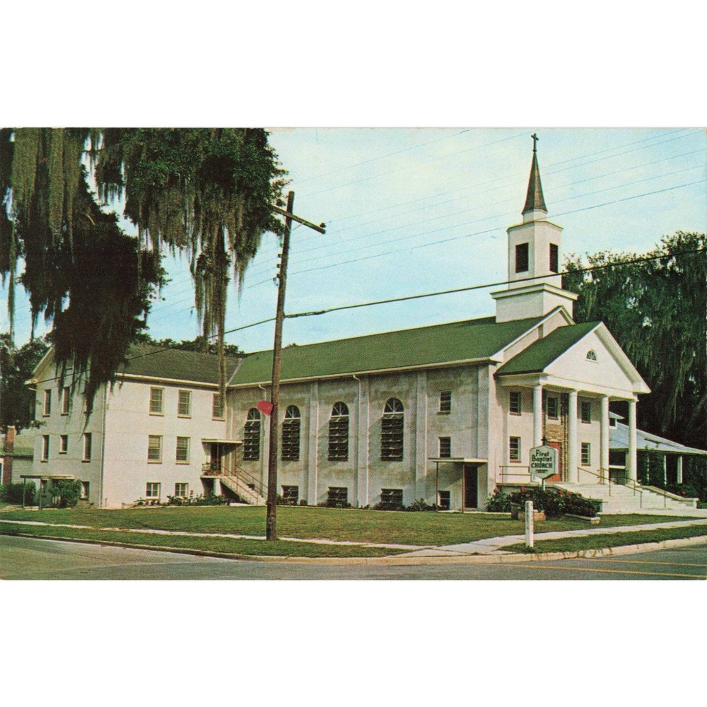 Vintage First Baptist Church Crescent City Florida Postcard Florida Pre-Vues
